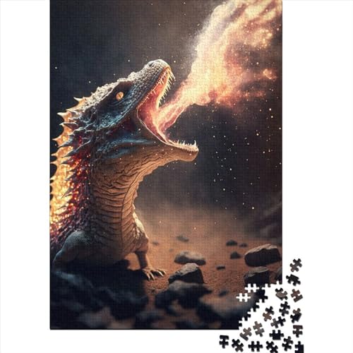 Kunstpuzzle für Erwachsene, 1000 Teile, süßes Feuerdrachen-Puzzle für Erwachsene, Teenager-Spielspielzeug für Erwachsene, Familienpuzzle, Geschenk (Größe 29,53 x 19,69 Zoll)