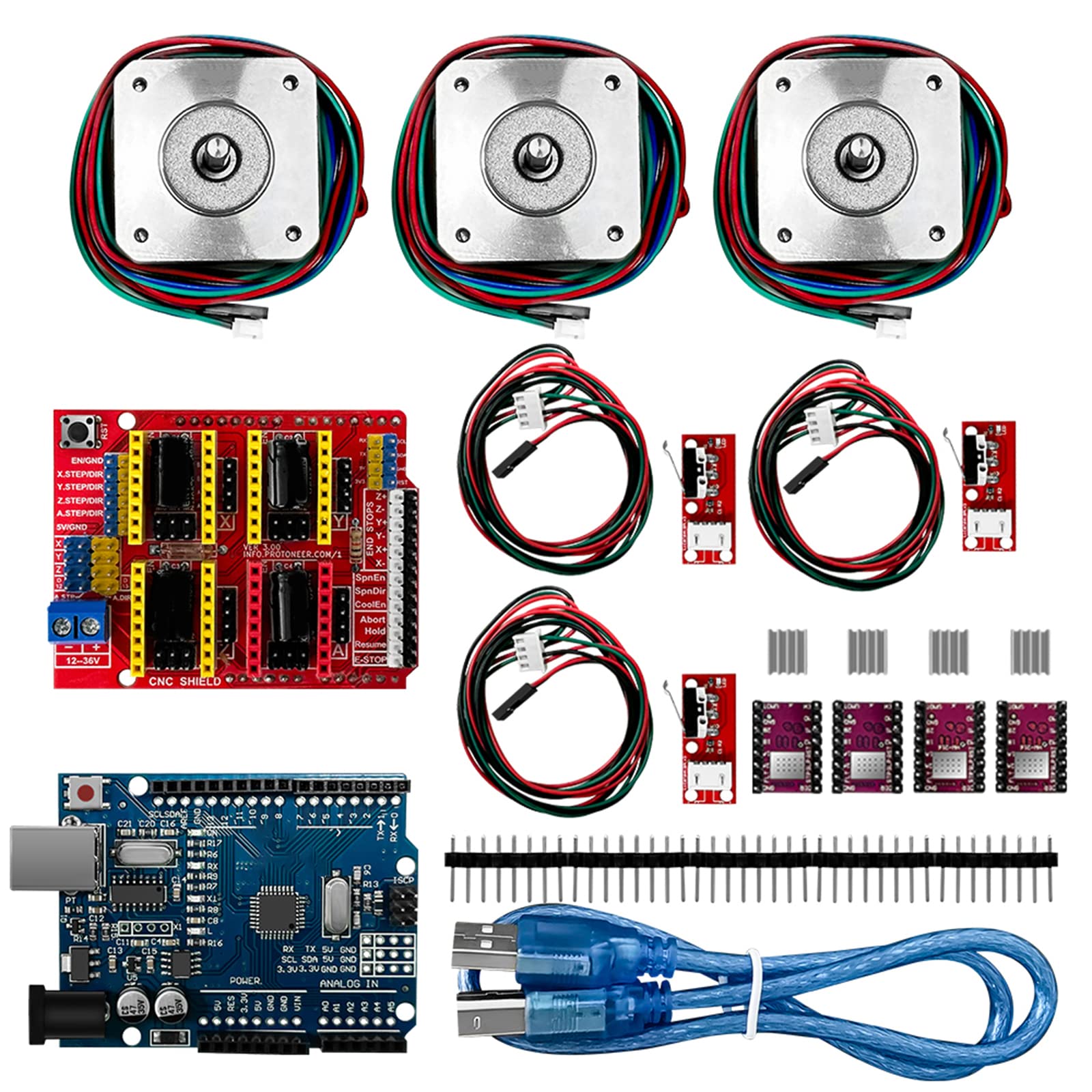 Neuestes Shield Board + RAMPS1.4 Mechanischer Schalter Endstopp + DRV8825 Motortreiber + Nema 17 Motor Für 3D Drucker