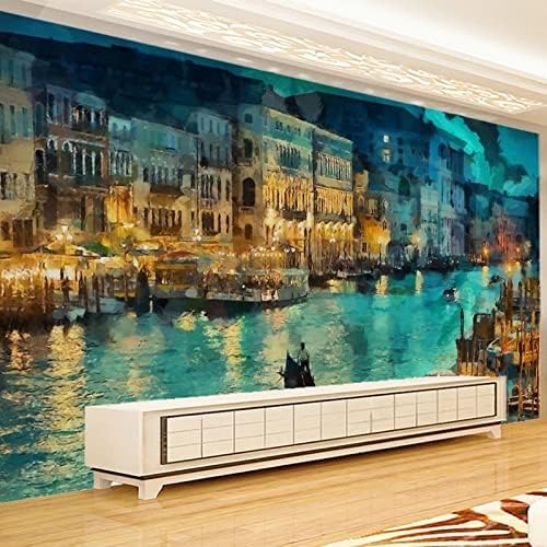 XLMING Ölgemälde Nachtszene 3D Tapete Home Dekoration Wohnzimmer Sofa Schlafzimmer Tv Hintergrund Wand-150cm×105cm