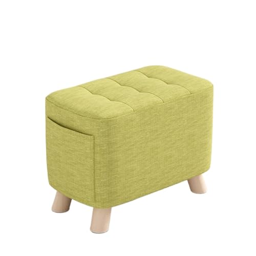 FUHAI-666 Schuhregal Einfache Kleine Hocker Hause Eingang Tür Schuhe Hocker Wohnzimmer Sofa Hocker Fußhocker Hohe Hocker Stuhl Massivholz Bank Schuhrschrank(Matcha Green)