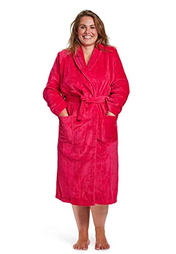 Badrock - Bademantel mit Namen Bestickt - Rosa - 100% Baumwolle - Herren und Damen - mit Stickerei (L/XL)