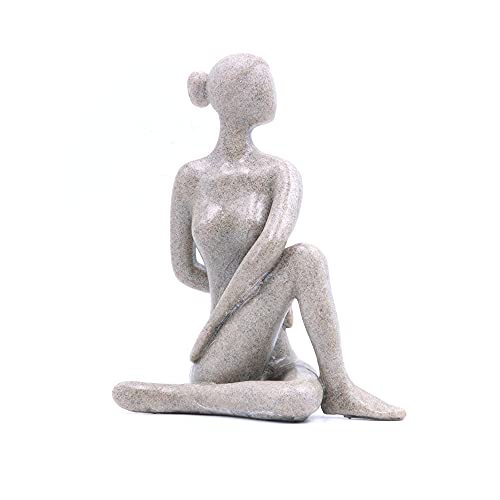 ANCLLO Statuen Skulptur Figuren Statuetten Kreative Harz Seitlich Gebet Yoga Mädchen Charakter Figuren Sammlerstück für Innen Wohnzimmer Büro Home Decor #12165