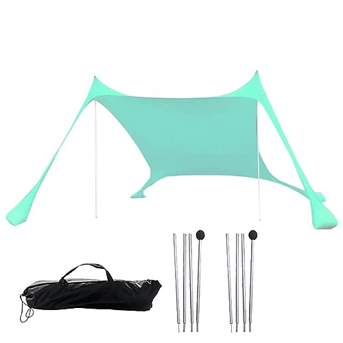 Strandschatten-Überdachung, UV-beständiges Sonnenzelt, windbeständiges, faltbares Strandzelt, Unterschlupfzelt mit Sandsack, wasserdichtes Sonnenschutzdach, Strand für Strand, Camping, Familie,