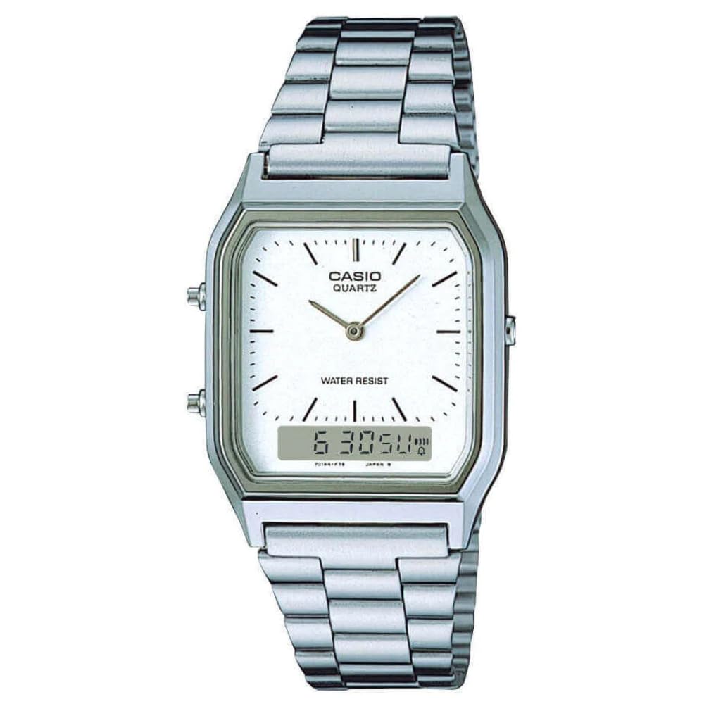 Casio Unisex ErwachseneArmbanduhr Analog-Digital Quarz Edelstahl AQ-230A-7DMQYES