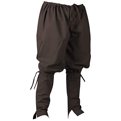 MYTHOLON Ketill Hose, Mittelalter Kostüm Canvas Baumwolle, LARP Verkleidung Herren (XS/S, Braun)