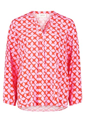 Cartoon Damen Blusenshirt mit Muster Pink/Dark Red,36