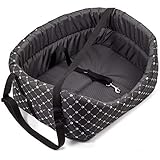 BOUTIQUE ZOO Hunde Autositz Universal Waschbar Abriebfest, Autositz Hund für Vordersitz, Beifahrersitz, Rückbank, Hundebett Hundetasche, L: 56 cm x 48 cm, Schwarz/Dunkelgrau - Polyester