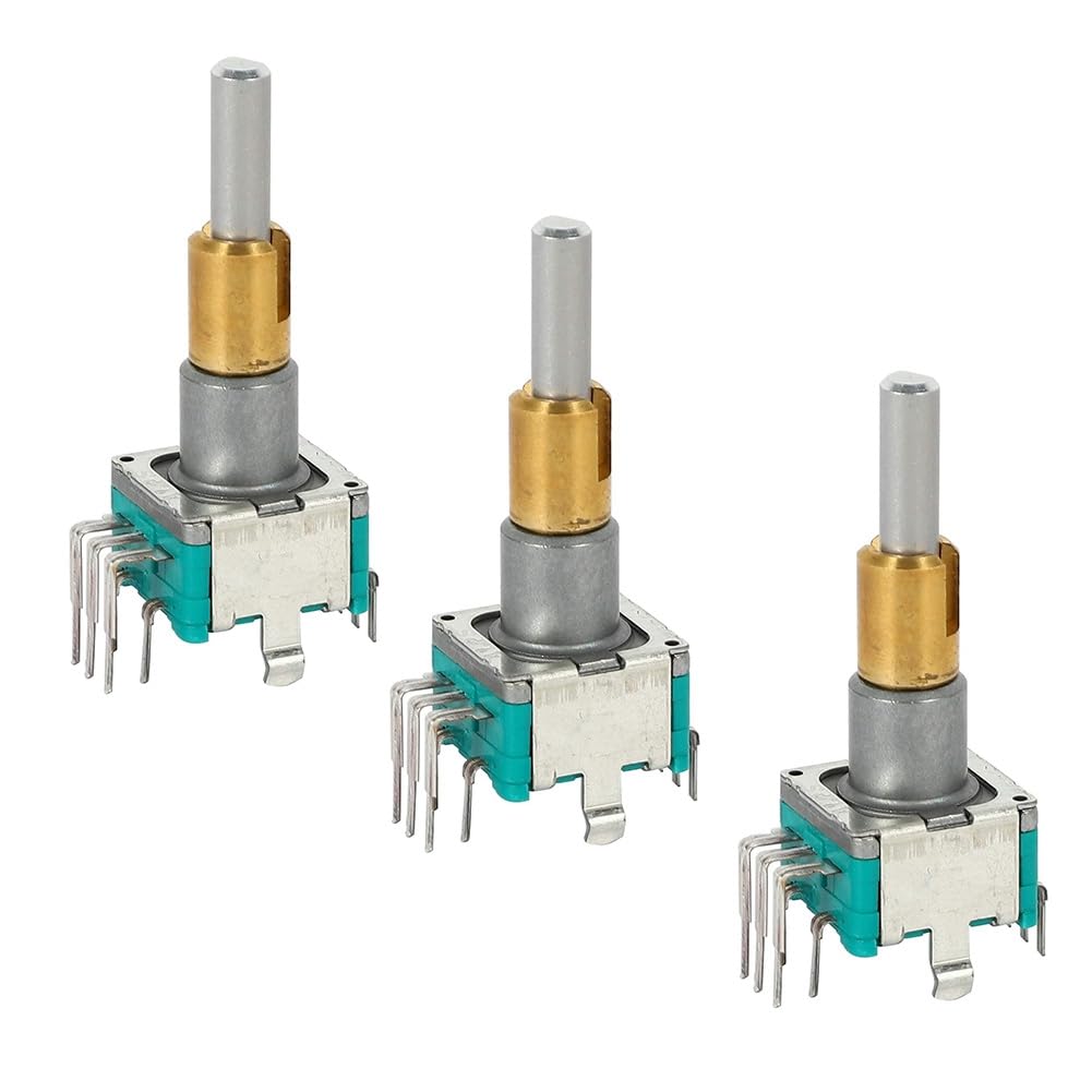 Kiudduy EC11EBB24C03 Doppelachsen-Encoder 30 Positionierungsnummer 15 Impulspunktgriff 25 mm + Schalter Metallachsen-Encoder 3-Teilig