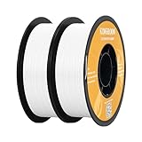 Kingroon PLA-Filament für 3D-Drucker, Maßgenauigkeit +/- 0,03 mm, 1-kg-Spule (2,2 lbs), 1,75 mm, 2 kg, Weiß+Weiß