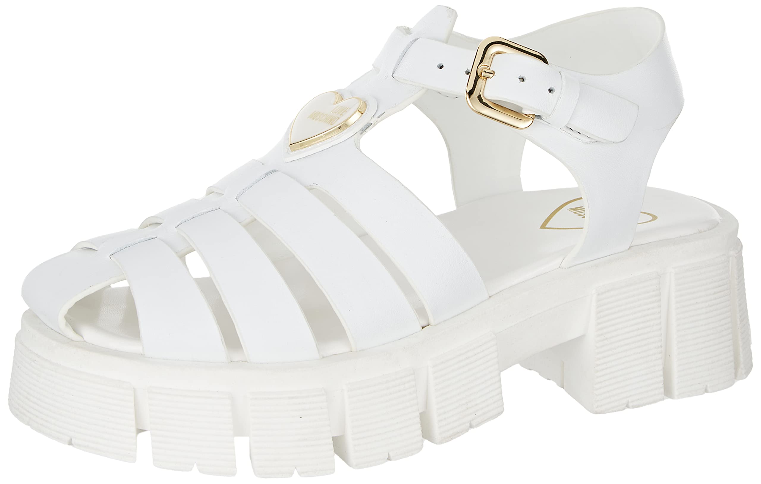 Love Moschino Damen Ja16226g0gia0100 Platform Sandalen, Weiß, 41 EU