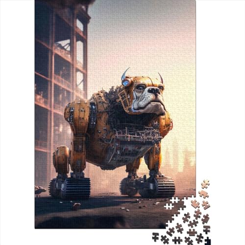 Bulldog Holzpuzzle Puzzles Puzzles für Erwachsene Teenager Erwachsene und Teenager Puzzle für Erwachsene 1000-teiliges Puzzle (Größe: 75 x 50 cm)