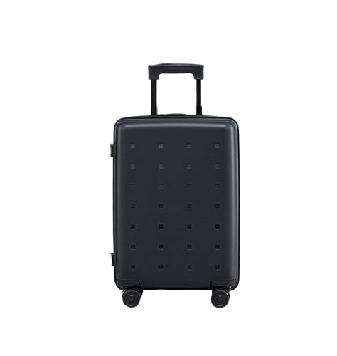 Koffer Trolley Reisekoffer Tragbare Koffer Mit Rollen, Hartschalenkoffer Mit Doppelreißverschluss Für Geschäftsreisegepäck Koffer Gepäck Rollkoffer (Color : Black, Size : 20inch)