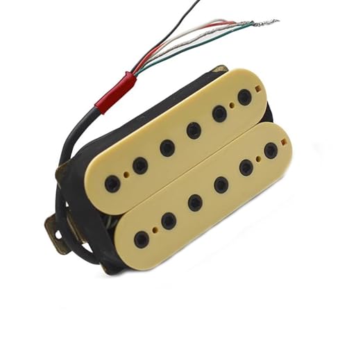 Gitarren-Tonabnehmer E-Gitarre, Verstellbarer Hex-Dual-Coil-Tonabnehmer Für 6-saitige Gitarre, Coil-Splitting-Tonabnehmer, N7,5K/B15K-Ausgang, Gelb (Color : Neck Pickup)