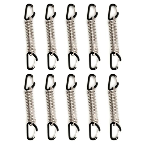 Mllepjdh 1/4/5/6/10Pcs Outdoor Zelt Frühling Elastische Schnalle Edelstahl Camp Zelt Proof Seil Schnalle Befestigung Frühling Schnalle