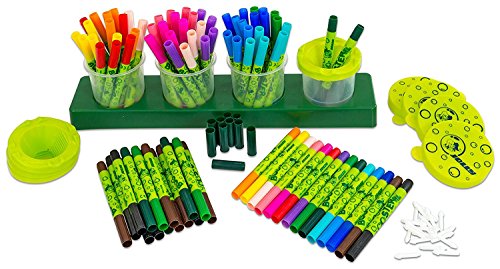 Jolly Booster XL Bubble Pool Pack of 84 Washable Markers with Bubble Pool Station, Replacement Caps & Tips - 6 each of 14 colors