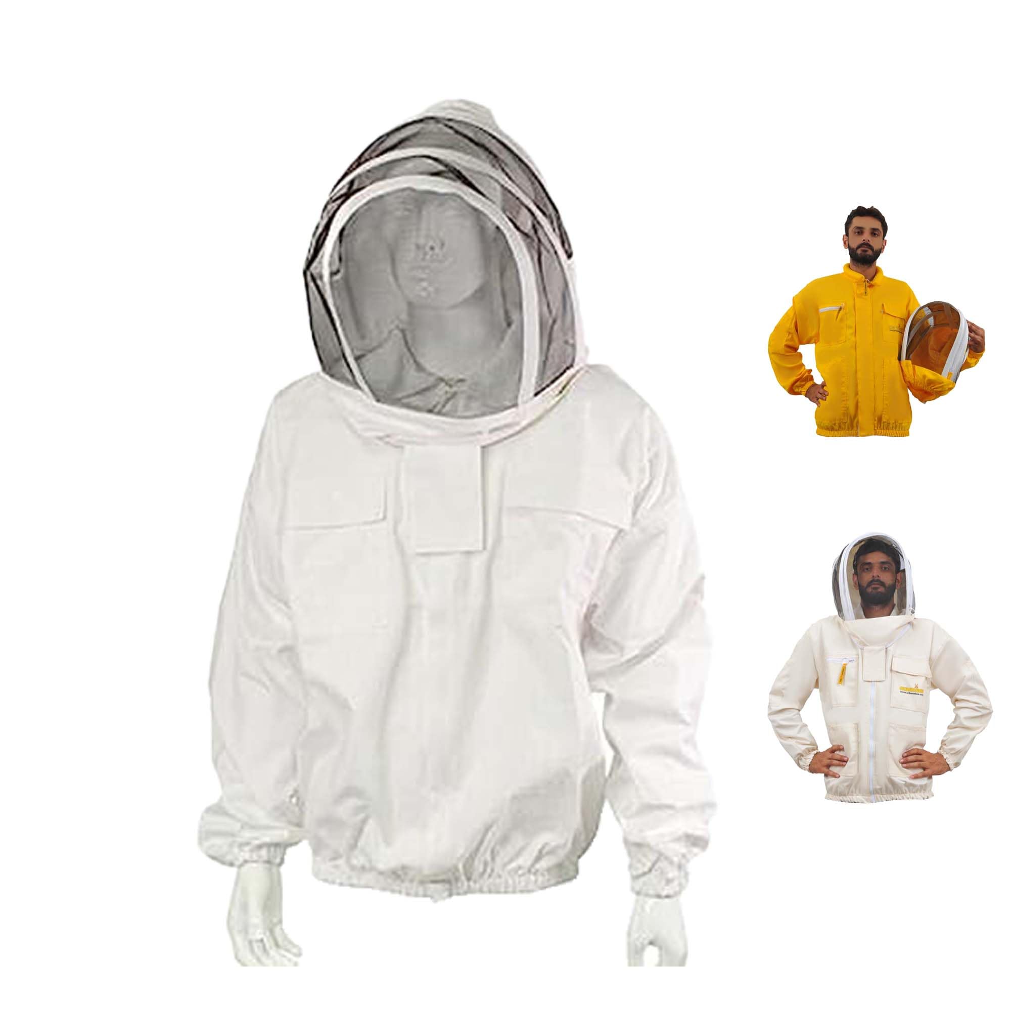 REWON Imkerjacke mit Fechtschleier Baumwolle - Bienenschutz Beekeeping Jacket , Imkeranzug Imkerschutzkleidung für professionelle Imker