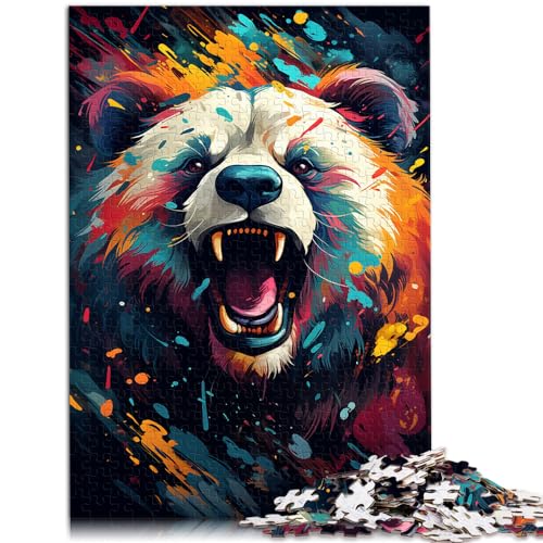 Puzzles zum Verschenken, farbenfroher Psychedelischer Tierpanda, 1000-teiliges Puzzle für Erwachsene, Holzpuzzle, Lernspielzeug, 1000 Teile (50 x 75 cm)