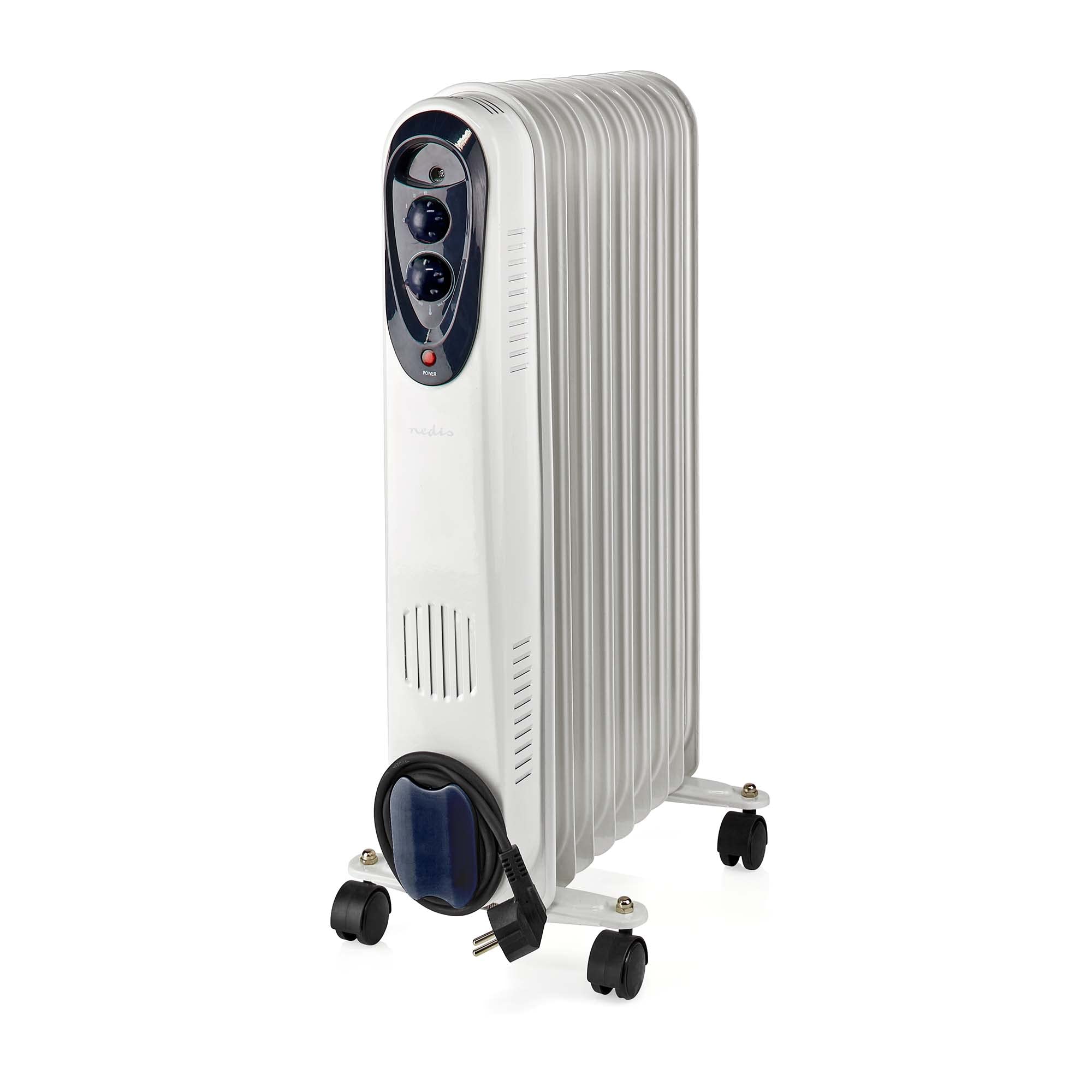 Nedis HTOI30WT9 Mobile Oil Radiator, Weiss