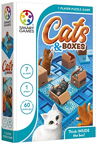 SmartGames - Cats & Boxes, Puzzle Game with 60 Challenges, 7+ Years