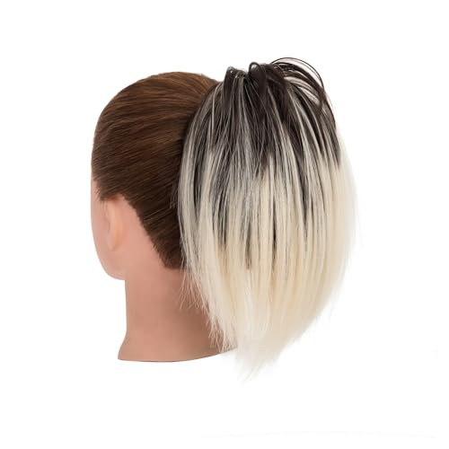 Haarteil Haargummi Synthetischer, gerader Chignon mit Krallenclip, flauschiger Donut mit Zöpfen, Haargummis, unordentlicher Dutt, Hochsteckfrisur, Haarteile, Haarverlängerungen Haarverlängerung(5)