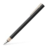 Faber-Castell 343100 - Füller Neo Slim Metall, Federbreite M, schwarz mit rosegold