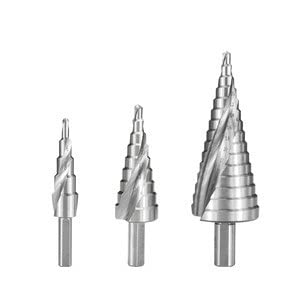 3 Stück Splitter Stufenbohrer Dreikantschaft Spiralnut Bohrwerkzeug Lochschneider 4–12/20/32 mm 6–60 mm Metallbohrer HSS-Bohrer(3pcs)