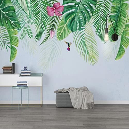 XLMING Grüne Pflanzen Grüne Blätter Blumen Und Vögel Küche Esszimmer Arbeitszimmer Wohnzimmer TV Hintergrund Wand 3D Tapete-430cm×300cm