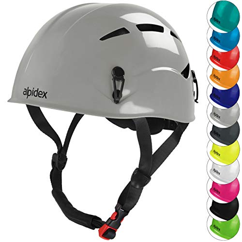 ALPIDEX Universal Kletterhelm für Herren und Damen Klettersteighelm in unterschiedlichen Farben, Farbe:Pebble Grey