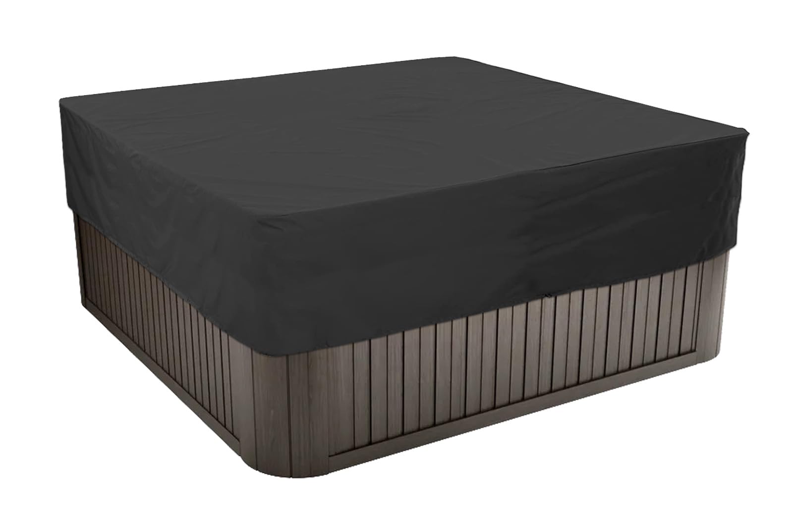 Outdoor Whirlpool-Abdeckung, Allwetter Garten Spa Abdeckung aus 210D Oxford, Wasserdicht, Staubdicht, UV-geschützt Poolabdeckung Quadrat,Schwarz,218x218x50cm