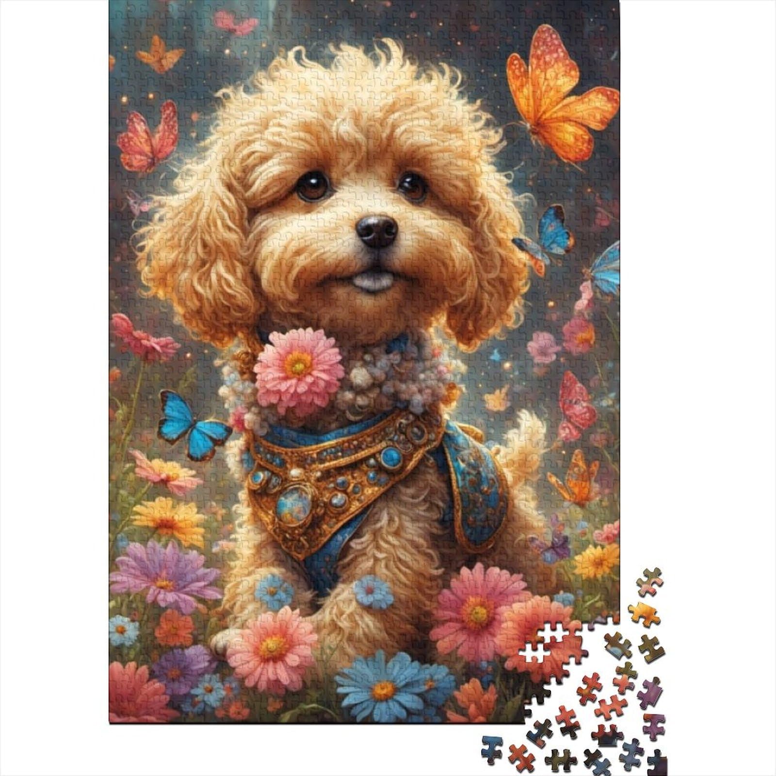 500-teiliges Puzzle für Erwachsene Teenager, Tier-Fantasie-Hund, Holzpuzzle, Puzzles für Erwachsene und Teenager, Künstlersammlung, bildende Kunst (Größe 20,47 x 14,96 Zoll)