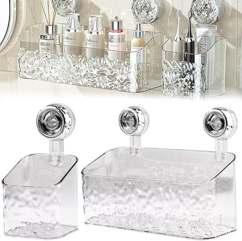 2024 Neues Saug-Dusch-Caddy-Set, abnehmbares, leistungsstarkes Saugnapf-Regal, wasserdichter Organizer-Duschkorb für Küche, Badezimmer, E