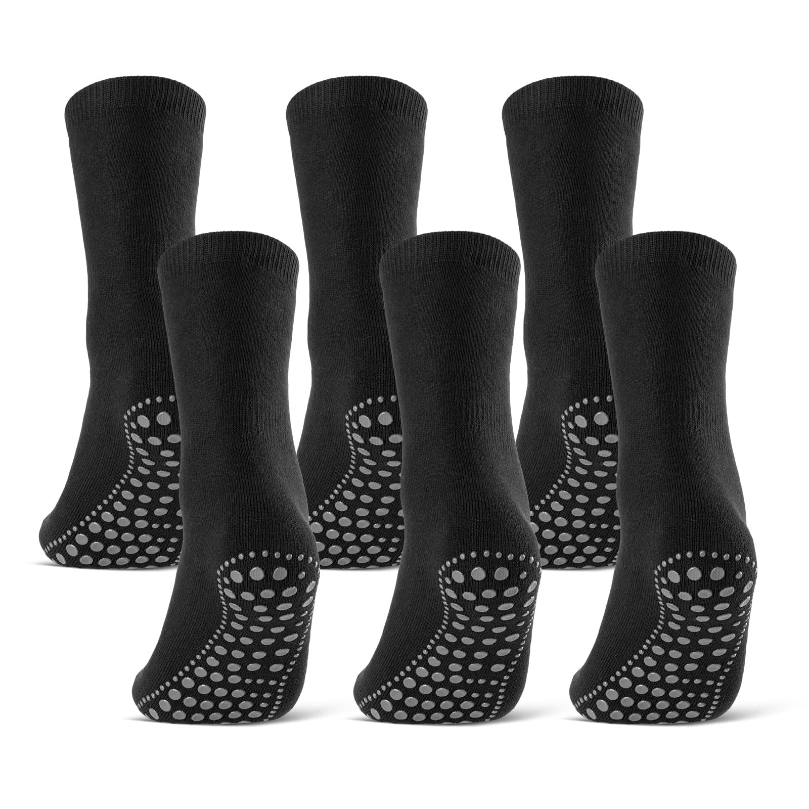 3 oder 6 Paar ABS Socken Herren Damen Anti Rutsch Socken Baumwolle 8600 WP (6 Paar Schwarz 47-50)