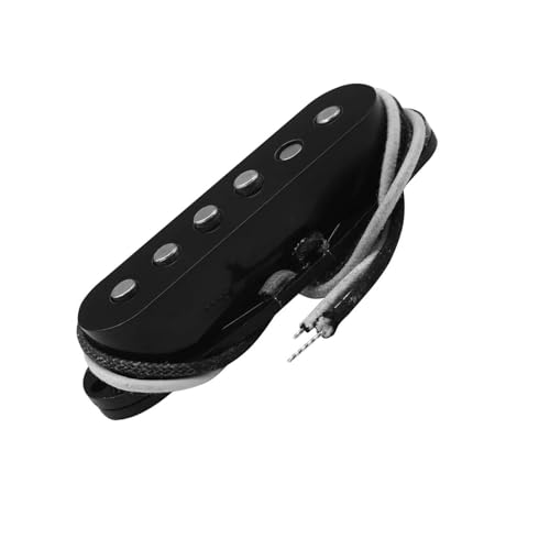 Gitarren-Tonabnehmer E-Gitarre Single Coil Neck Pickup Fiber Bobbin Tuch Kabel 52mm Gitarrenzubehör Schwarz