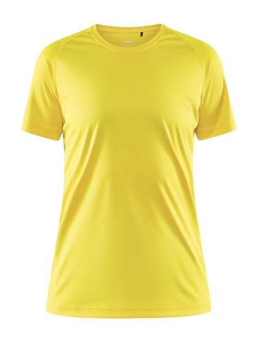 Craft CORE UNIFY Training Tee | Damen Sportshirt XL | Citrus | Activewear für Damen aus recyceltem Polyester | Geschwungene Seitennähte | Quick Dry Tshirt Damen | Funktionsshirt damentop