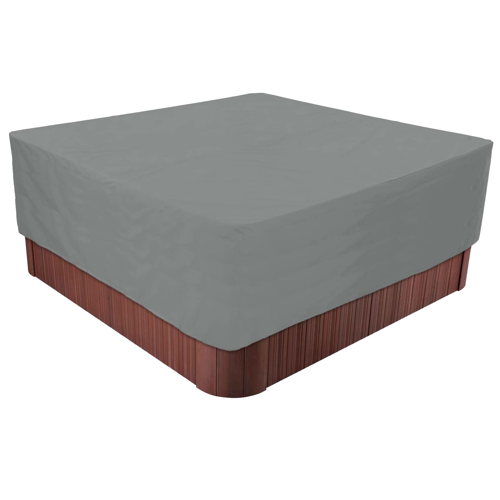 BaCover Outdoor Whirlpool Abdeckung, 210D Oxford-Gewebe Schutzabdeckung für Spa Wasserdicht UV-Schutz Pool-Abdeckung Quadratische,Grau,200x200x85cm