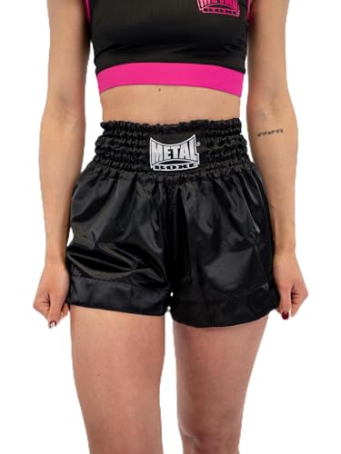 METAL BOXE Unisex – Erwachsene Short Kickboxing Extrem Noir XXL, Schwarz