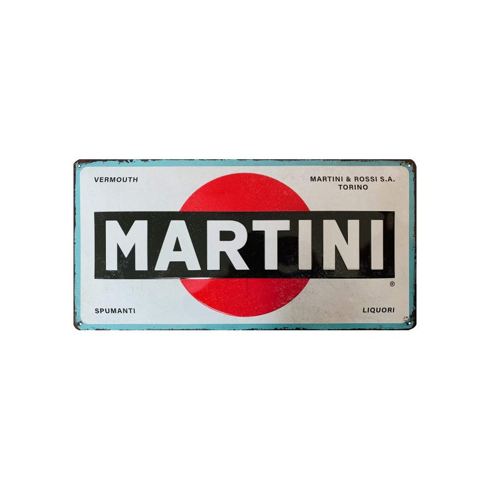 Nostalgic-Art Retro Blechschild, 25 x 50 cm, Martini – Logo White – Geschenk-Idee als Bar-Zubehör, aus Metall, Vintage Design