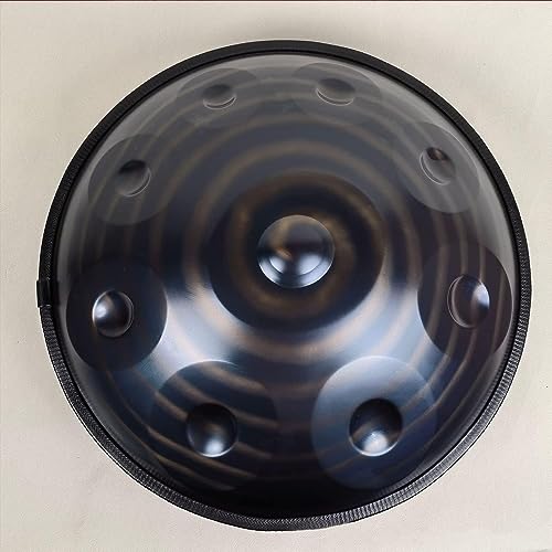 Professionelle Handstahltrommel, Handpan-Trommelinstrument in D-Moll, 432-Hz-Stahlhandtrommel mit Handpan-Ständer, Handpan-Koffer, Meditations-Schlaginstrument, 9 Noten