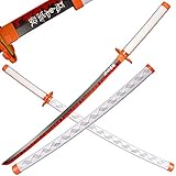 Sword Valley Japanisches Holz-Anime-Schwert-Cosplay, Demon Slayer-Schwert 103 cm-Holzschwert (Rengoku Kyoujurou)