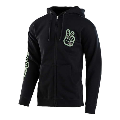 Troy Lee Designs Herren Kapuzenpullover mit Reißverschluss, für Motocross/Bike, Peace Out, Schwarz, Medium