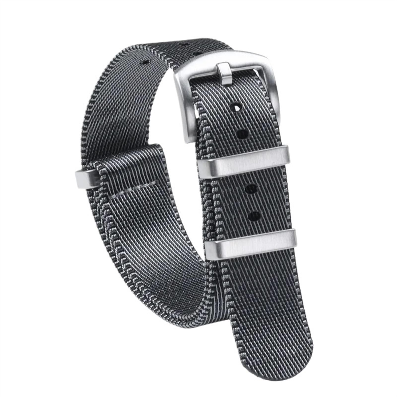 THBGTCNQ 18 mm, 20 mm, 22 mm, Nylon-Uhrenarmband for traditionelle Uhren, sportliches wasserdichtes Armband, Schnellwechsel-Uhrenzubehör(Grey,22mm)