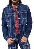 Cipo & Baxx Herren Jeans Jacke Übergangsjacke Baumwolle mit Taschen CJ289 Dunkelblau L