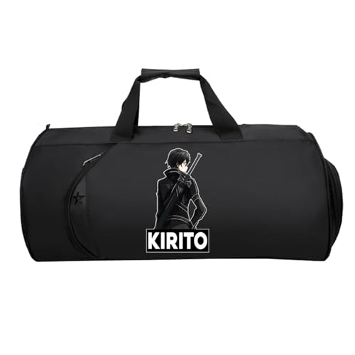 Swo-rd Art Onli-ne Sporttasche Klein, Groß Wasserdicht Sporttasche, Tote Bag füR Sport Reisen Gym Urlaub Flugzeug(Black 5)