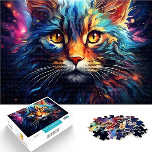 Puzzle für Fantasy-Katze, 1000 Teile, für Erwachsene, Geschenke aus Holz, lustige Aktivitäten zu Hause, Geburtstagsgeschenk, Reisegeschenk, 1000 Stück (50 x 75 cm)