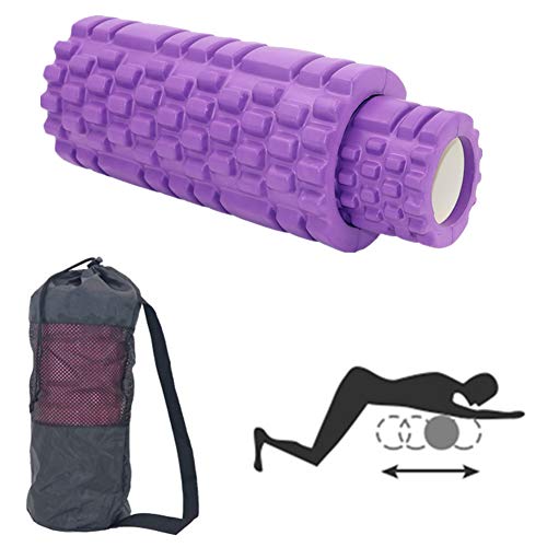 Rückenrolle Faszienroller Schaumstoffrolle für tiefe Gewebemuskelmassage Massage Roller Stick Trigger Point Foam Roller Rückenmassagegerät purple,33cm