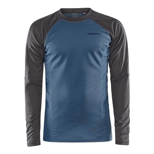 Craft Herren Skiunterwäsche Langarmshirt Baselayer Core Warm Baselayer LS Tee, Farbe:Blau, Artikel:-985362 Granite/Flow, Größe:XL