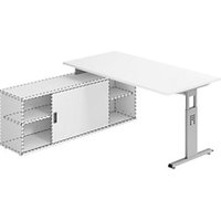 kaiserkraft FINO - Auflage-Schreibtisch, BxT 1600x800 mm, weiß