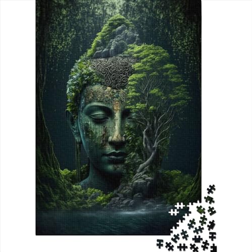 500 große Teile Puzzle für Erwachsene Buddha in der Natur Holzpuzzle Puzzles für Erwachsene Teenager Weihnachtspuzzle Geschenke für Frauen 52x38cm