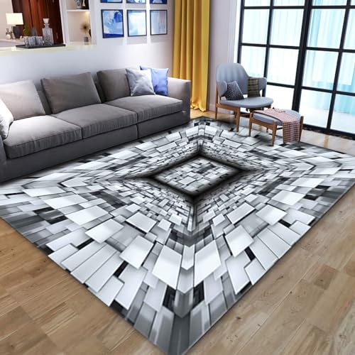 Dazzluxe 3D-Teppich Mit Optischer Täuschung, Vortex-Illusions-Bodenmatte, Moderner, Abstrakter, Rutschfester 3D-Teppich Für Türeingang, Badezimmer, Treppen, Spielzimmer, Wohnzimmer,K,160 * 230cm