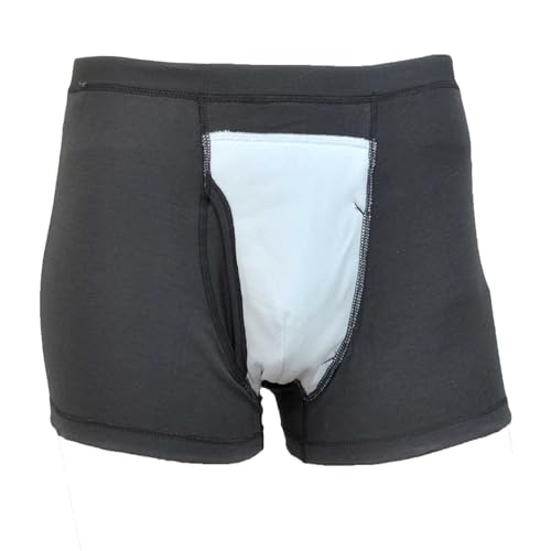 Waschbare Schutzhose, Herren-Inkontinenzunterwäsche, Herren-Inkontinenzhose, Inkontinenz-Boxershorts mit saugfähigem Polster, Volumen-Baumwolle, waschbar, wiederverwendbar, auslaufsicher